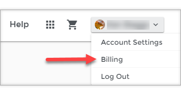 billing drop-down menu