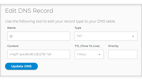 Click Update DNS