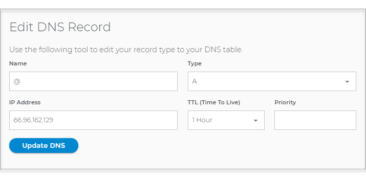 Click Update DNS