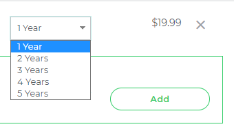 domain price dropdown