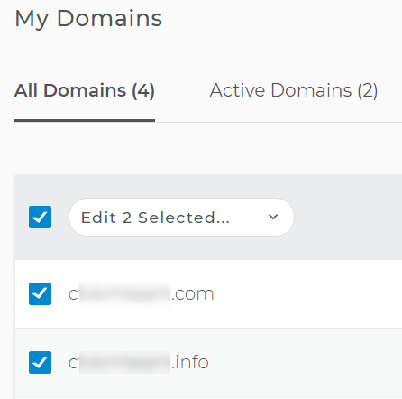 Choose domains for renewal